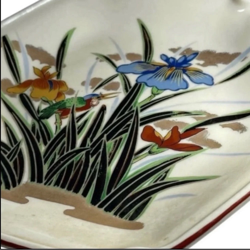 Elegant Andrea by Sadek Japanese Plate – Bird & Bamboo Design